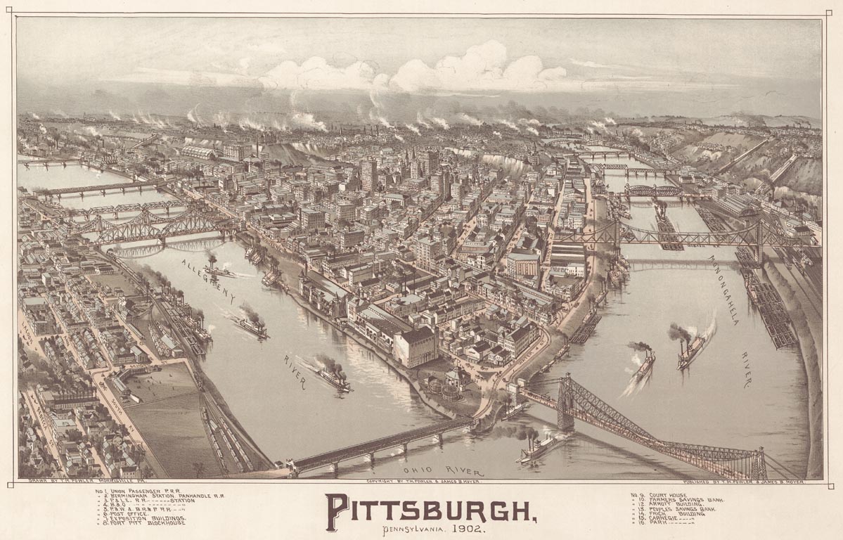 Panoramic Map of Pittsburgh
